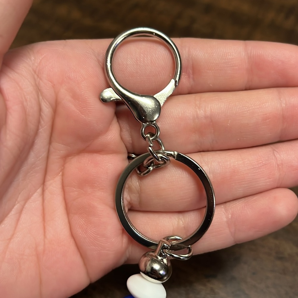 Handmade Red Rubber Duck Keychain - Picture 2 of 2